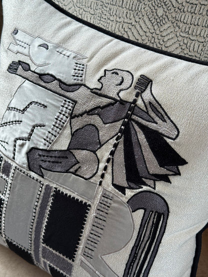 The Noir Geometry Cushion Cover