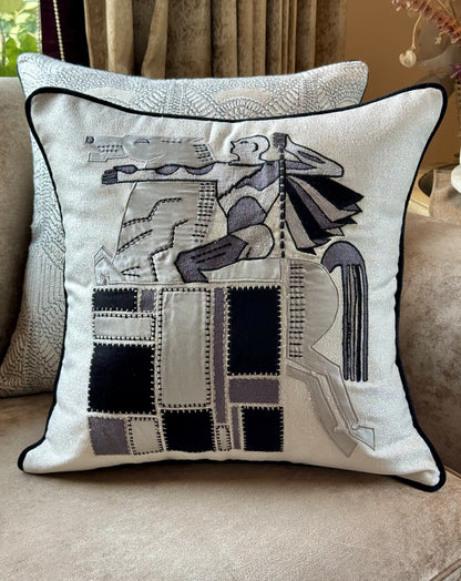 The Noir Geometry Cushion Cover