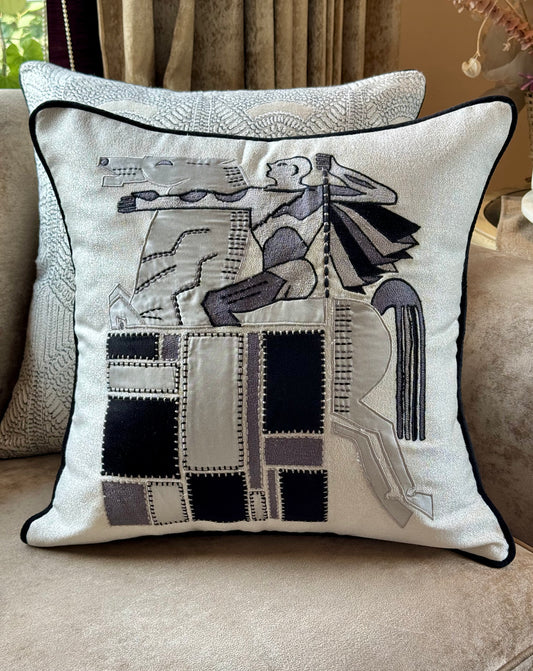 The Noir Geometry Cushion Cover