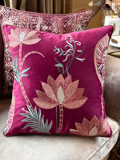 The Maharani Lotus Cushion Cover