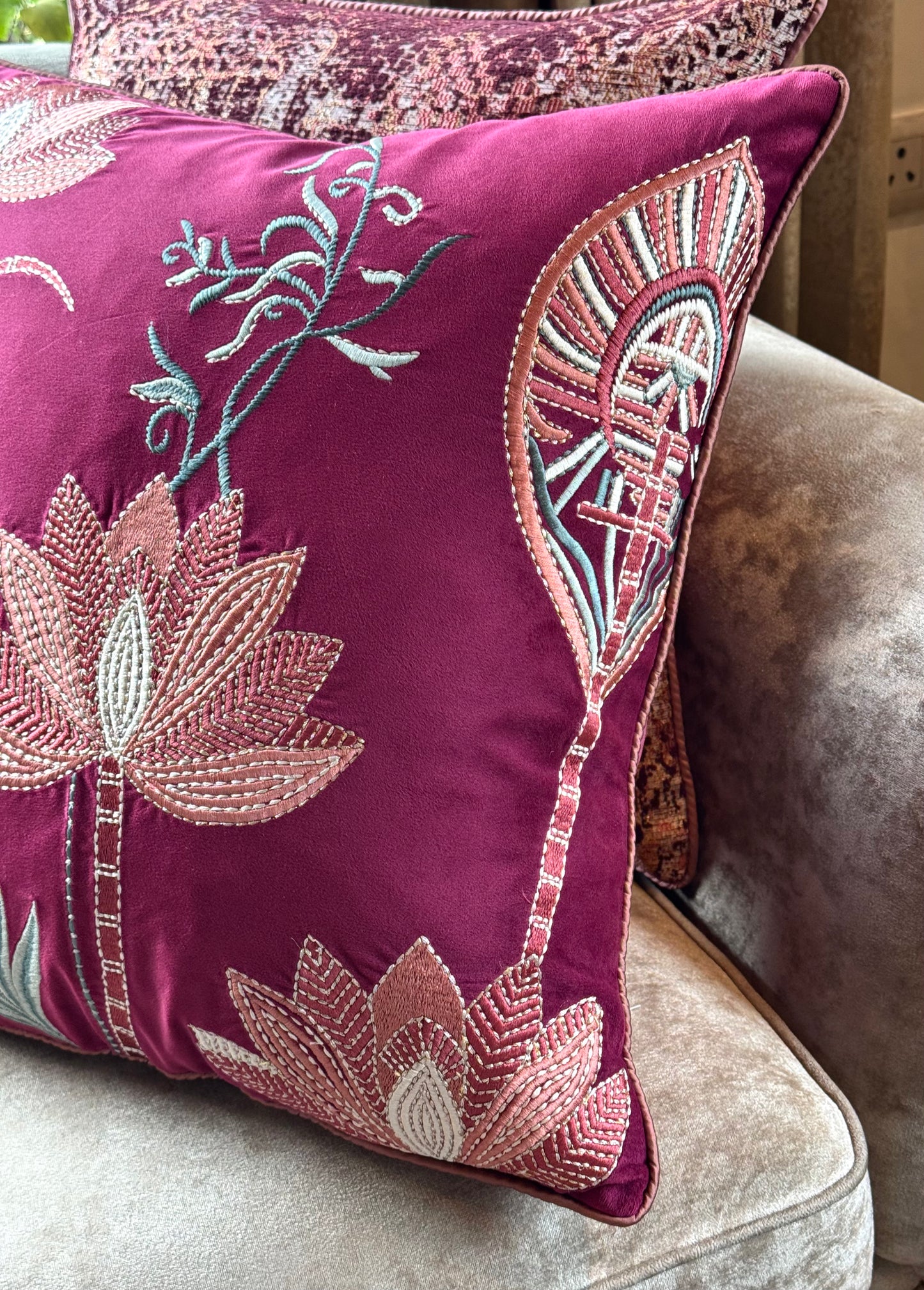 The Maharani Lotus Cushion Cover