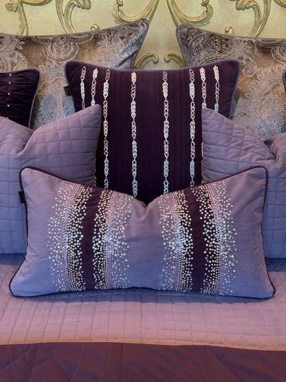 The Plum Suede Pleat Bedding Set