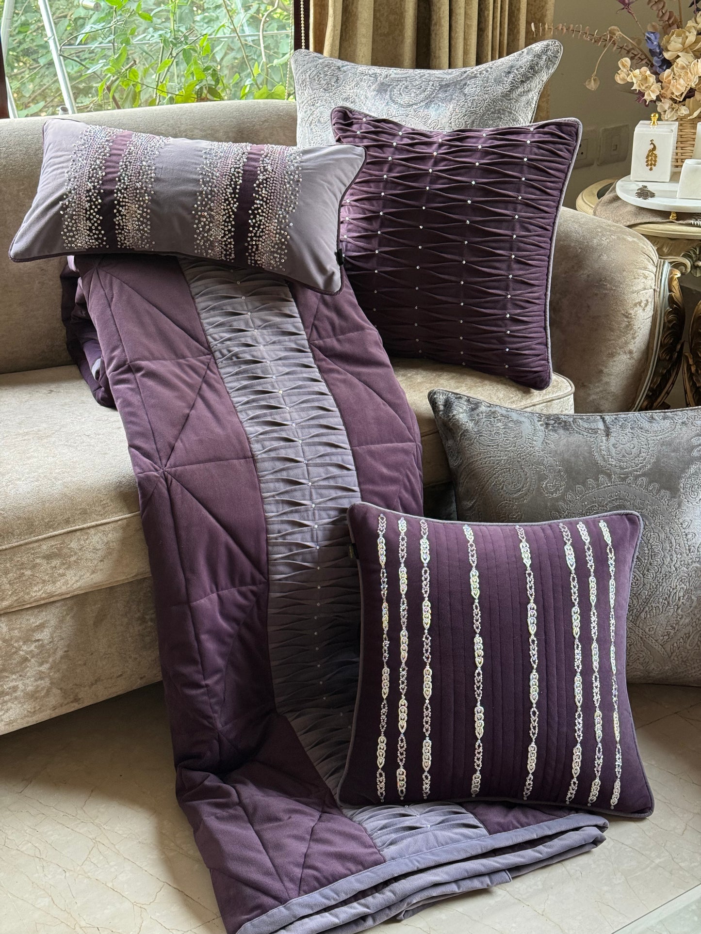 The Deep Plum Cushion Cover