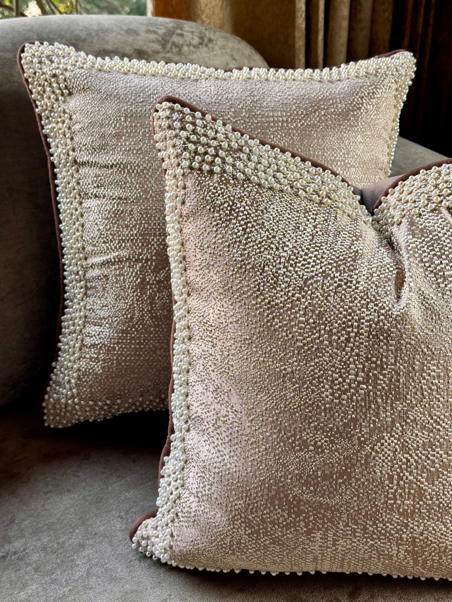 The Metallic Pearl Cushion Cover