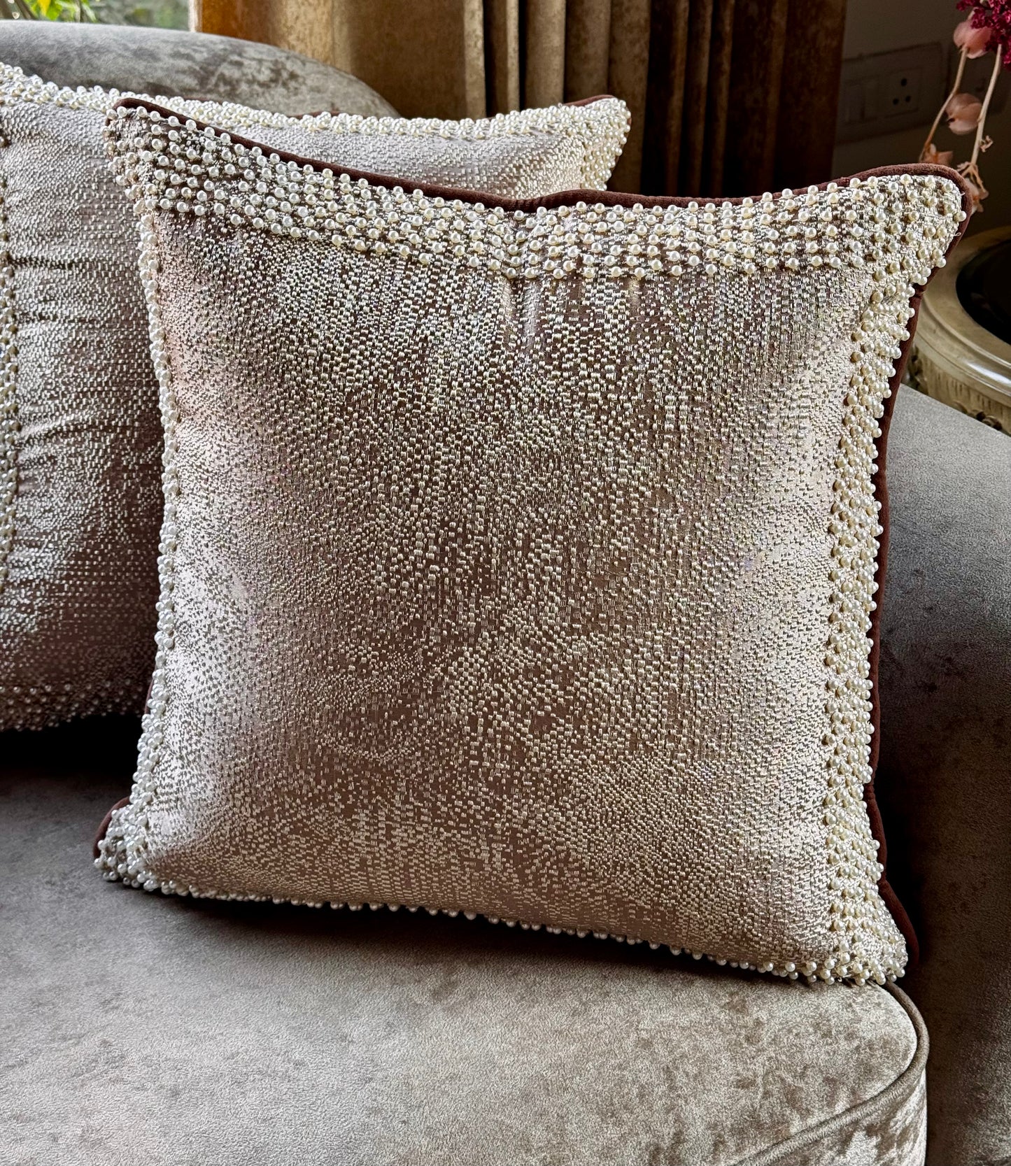 The Metallic Pearl Cushion Cover
