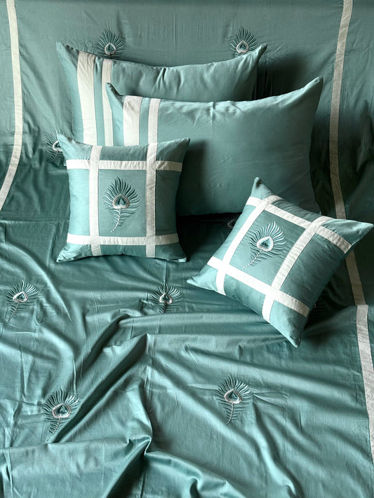 The Teal Peacock Bedsheet Set