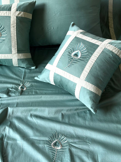 The Teal Peacock Bedsheet Set