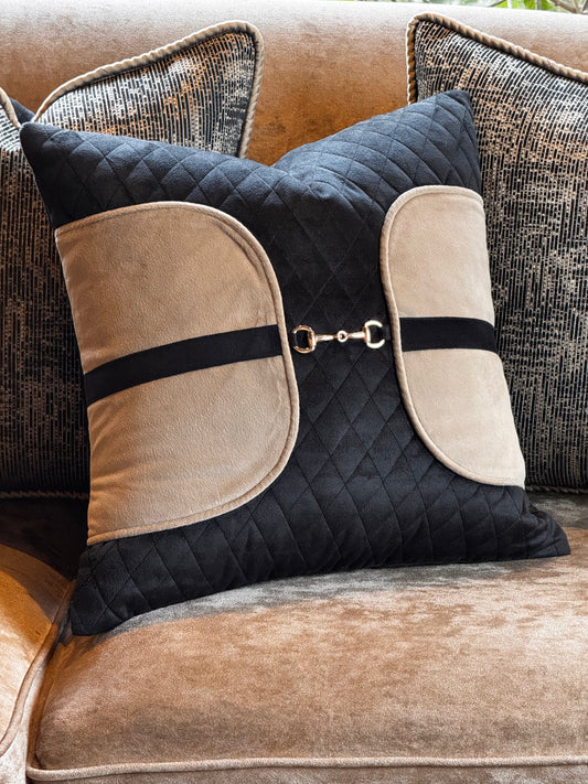 The Black Elite Saddle Stitch Cushion