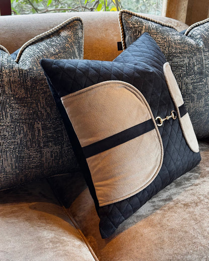 The Black Elite Saddle Stitch Cushion