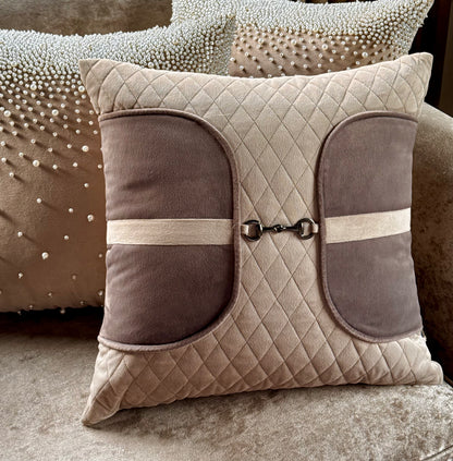 The Dull Gold Saddle Stitch Cushion Cover