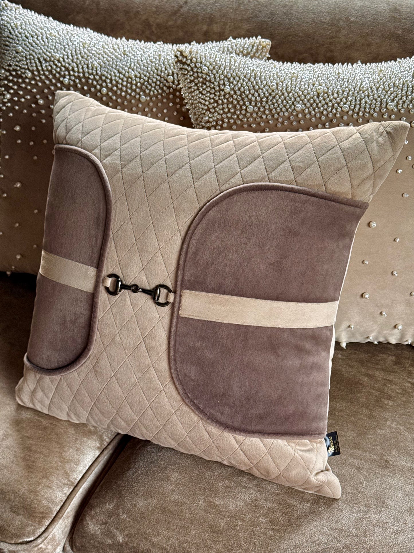 The Dull Gold Saddle Stitch Cushion Cover