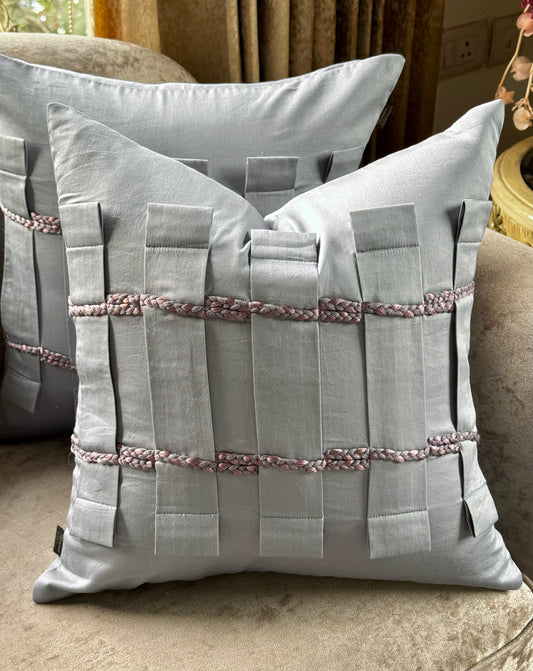 The Cotton Braided Lattice Cushion Cover