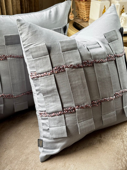 The Cotton Braided Lattice Cushion Cover