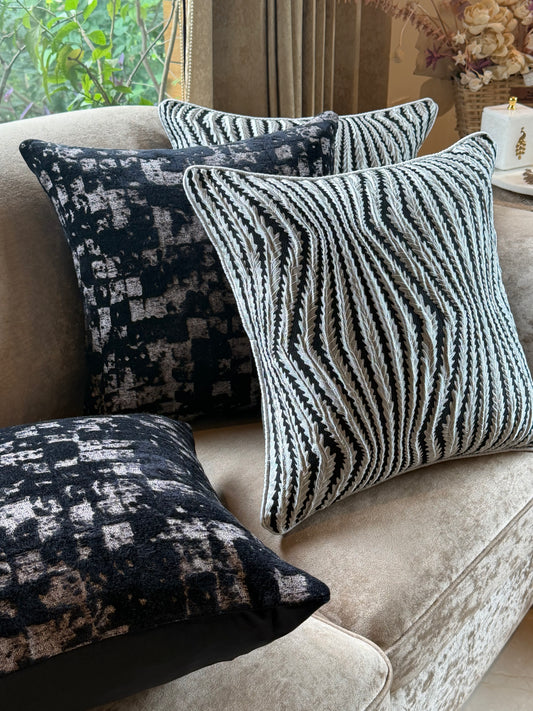 The Black Eclipse Cushion Cover Set (Set Of 4 Covers)