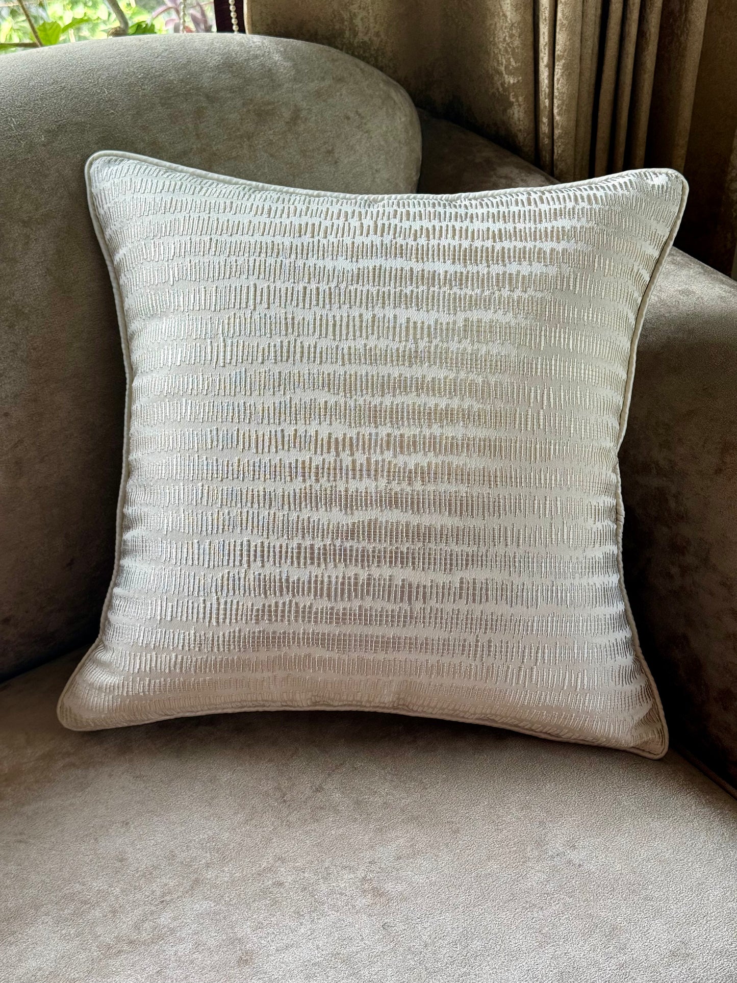The Ivory Rhythm Cushion Cover