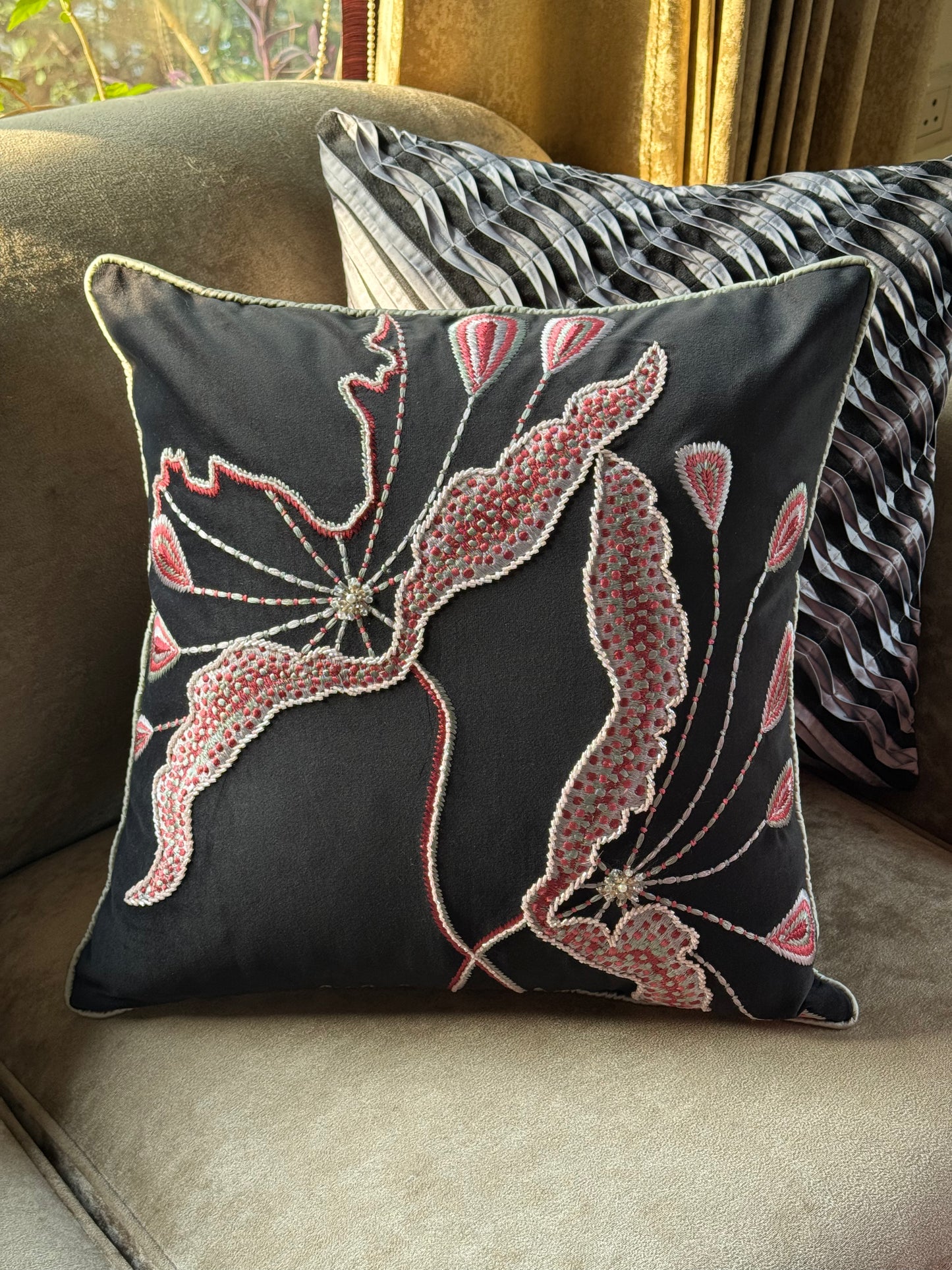The Black Lattice Cushion Cover