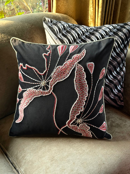 The Black Rosé Cushion Cover