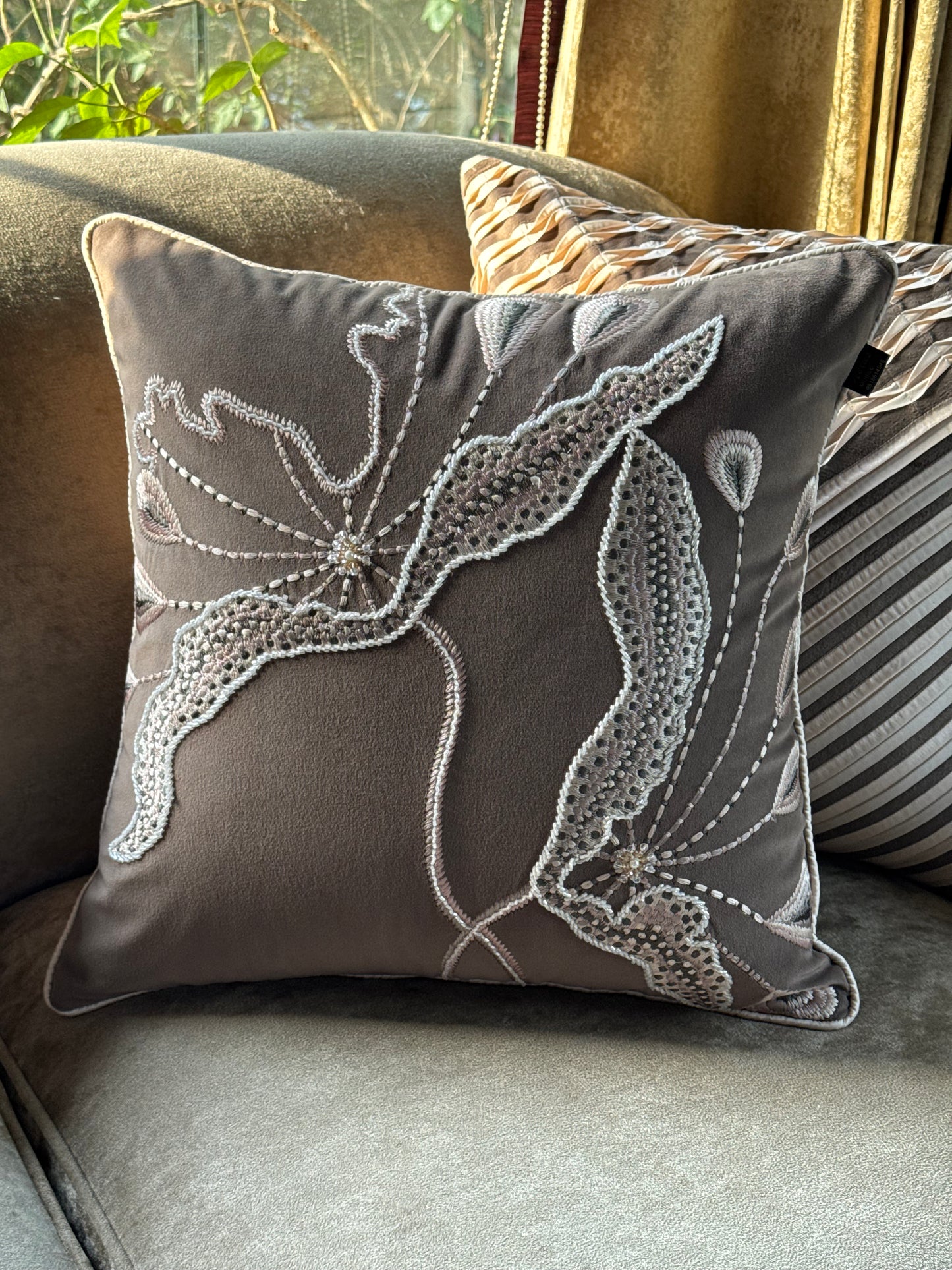 The Brown Rosé Cushion Cover