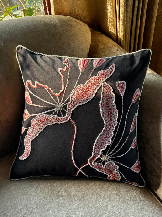 The Black Rosé Cushion Cover