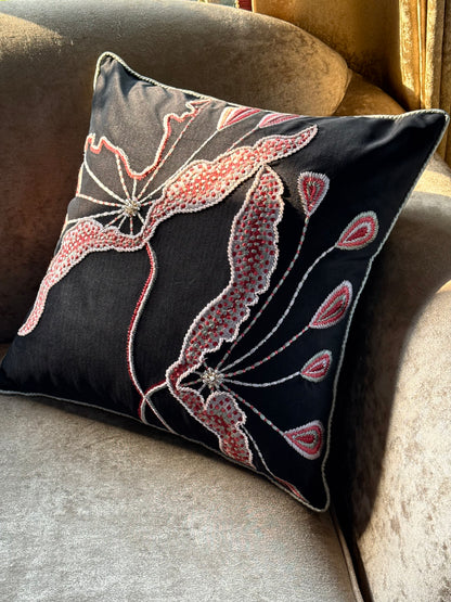 The Black Rosé Cushion Cover