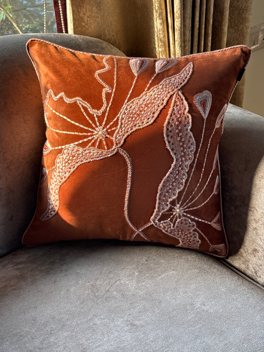 The Pumpkin Orange Rosé Cushion Cover