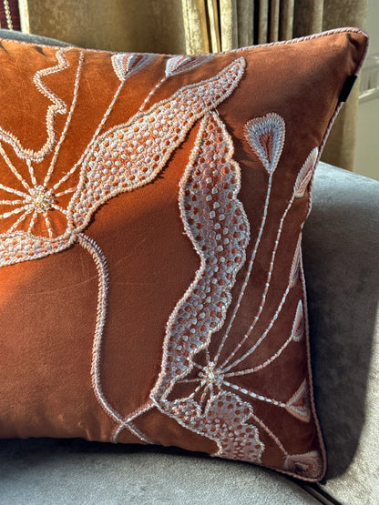 The Pumpkin Orange Rosé Cushion Cover
