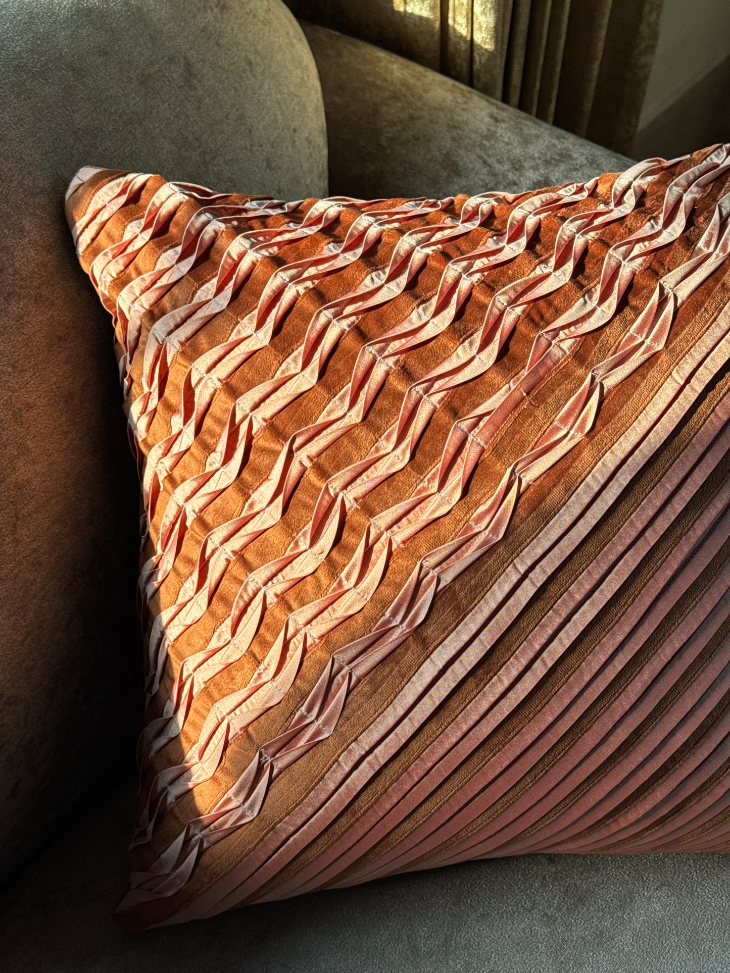 The Rust Lattice Cushion Cover
