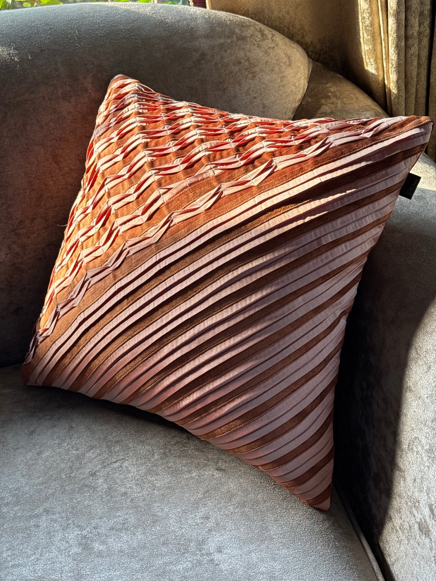 The Rust Lattice Cushion Cover