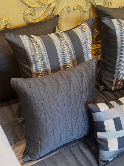 The Deep Blue Grid Bedding Set