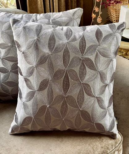 The Light Grey Petal Weave Cushion Cover