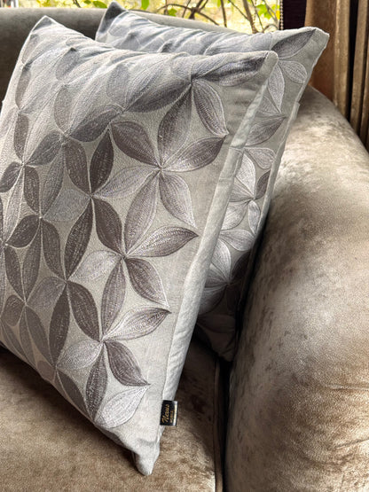 The Light Grey Petal Weave Cushion Cover