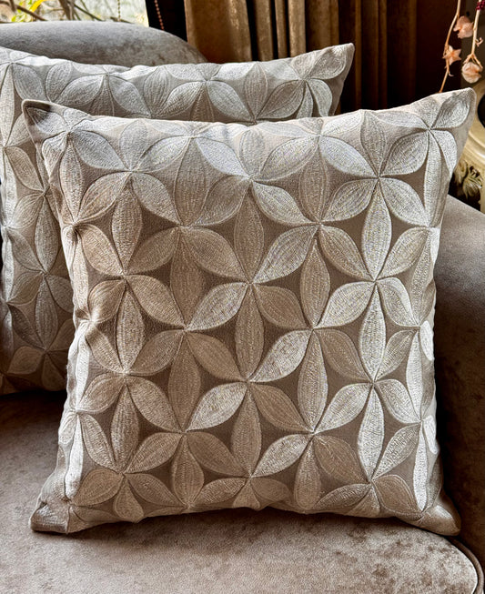 The Brown Petal Weave Cushion Cover