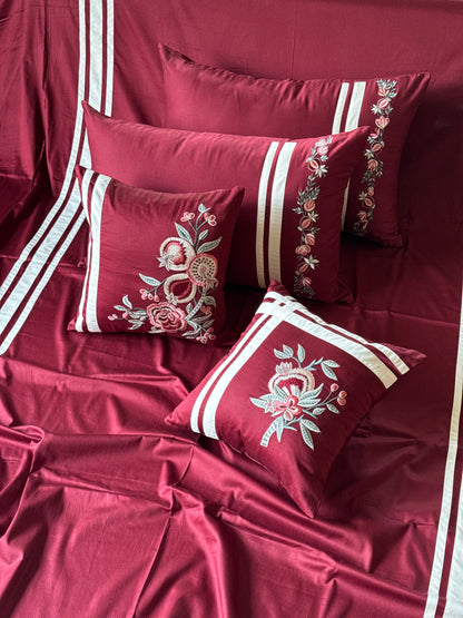 The Maroon Pomegranate Bedsheet Set