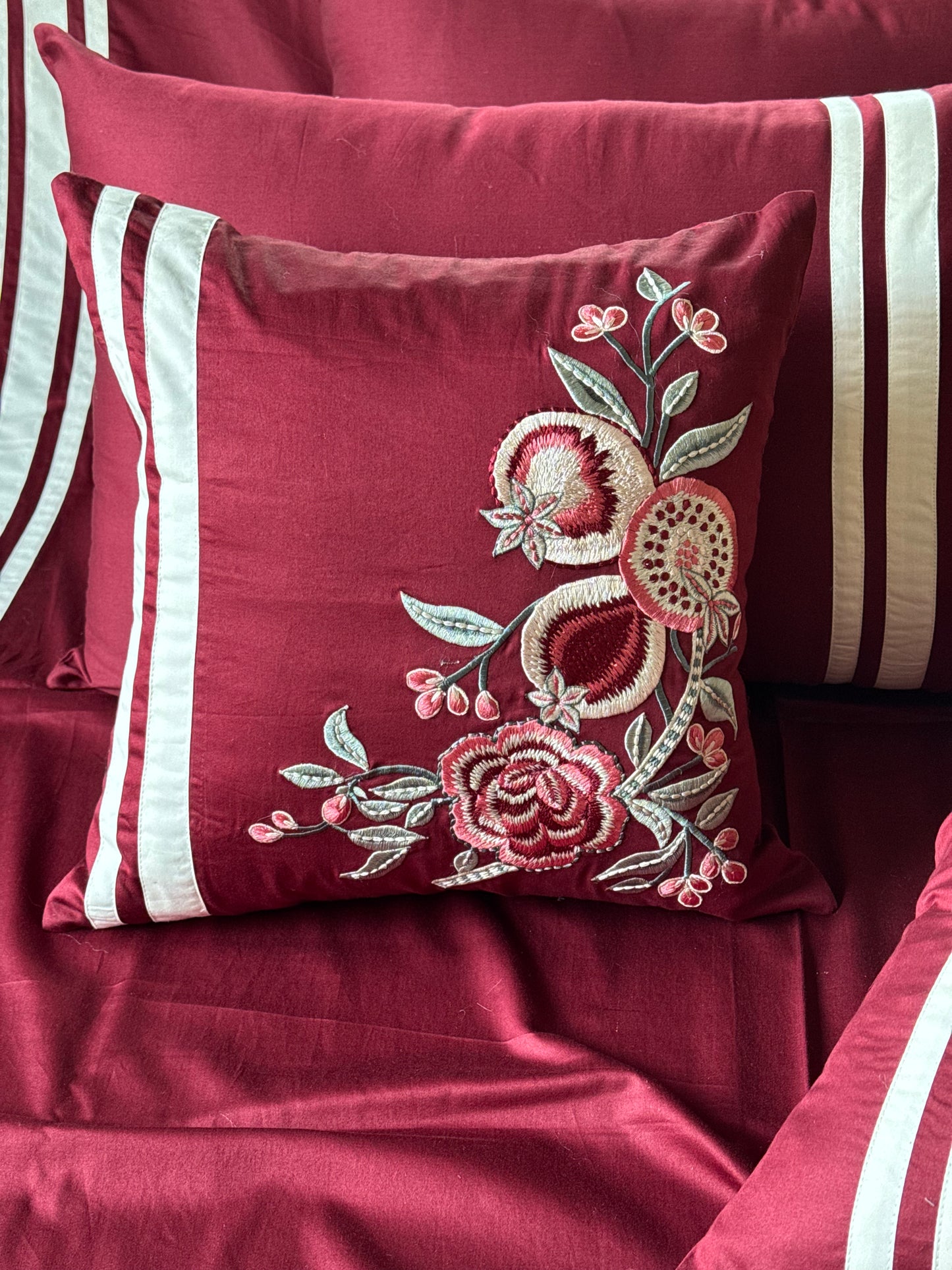 The Maroon Pomegranate Bedsheet Set