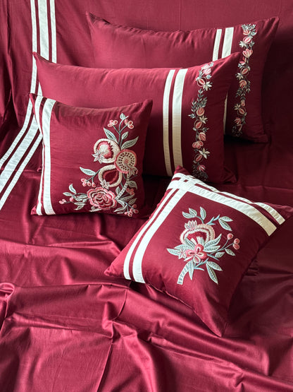 The Maroon Pomegranate Bedsheet Set