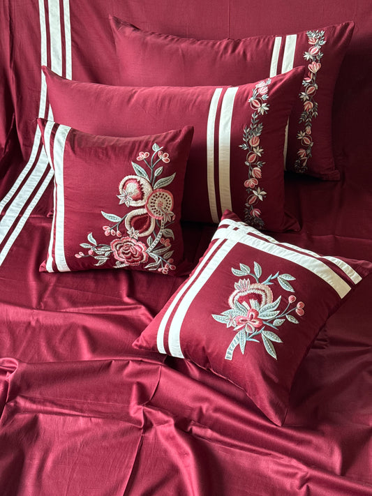 The Maroon Pomegranate Bedsheet Set