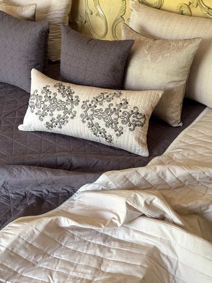 Beige & Brown Cotton Bedding Set