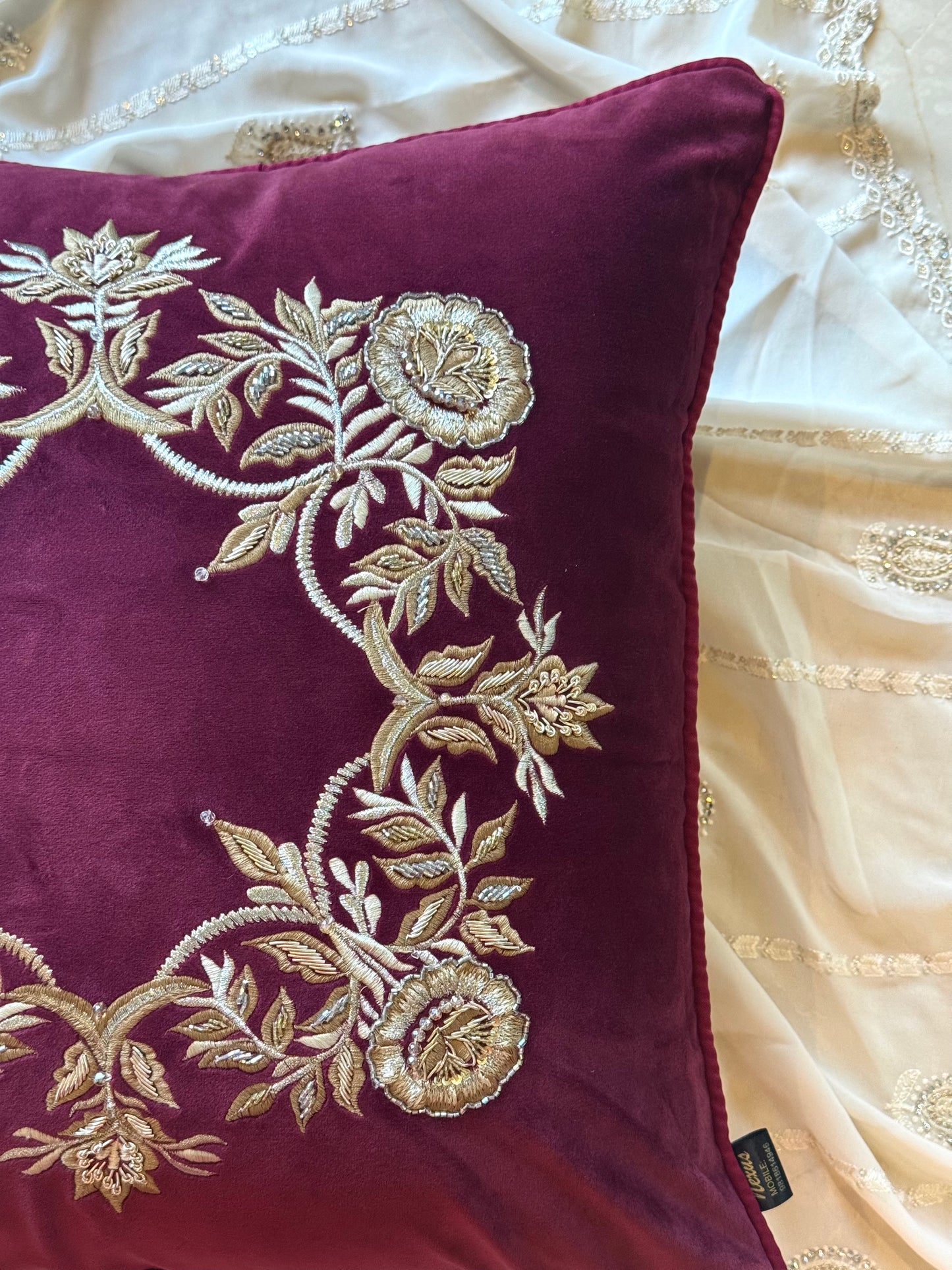 The Ruby Wreath Cushion Cover