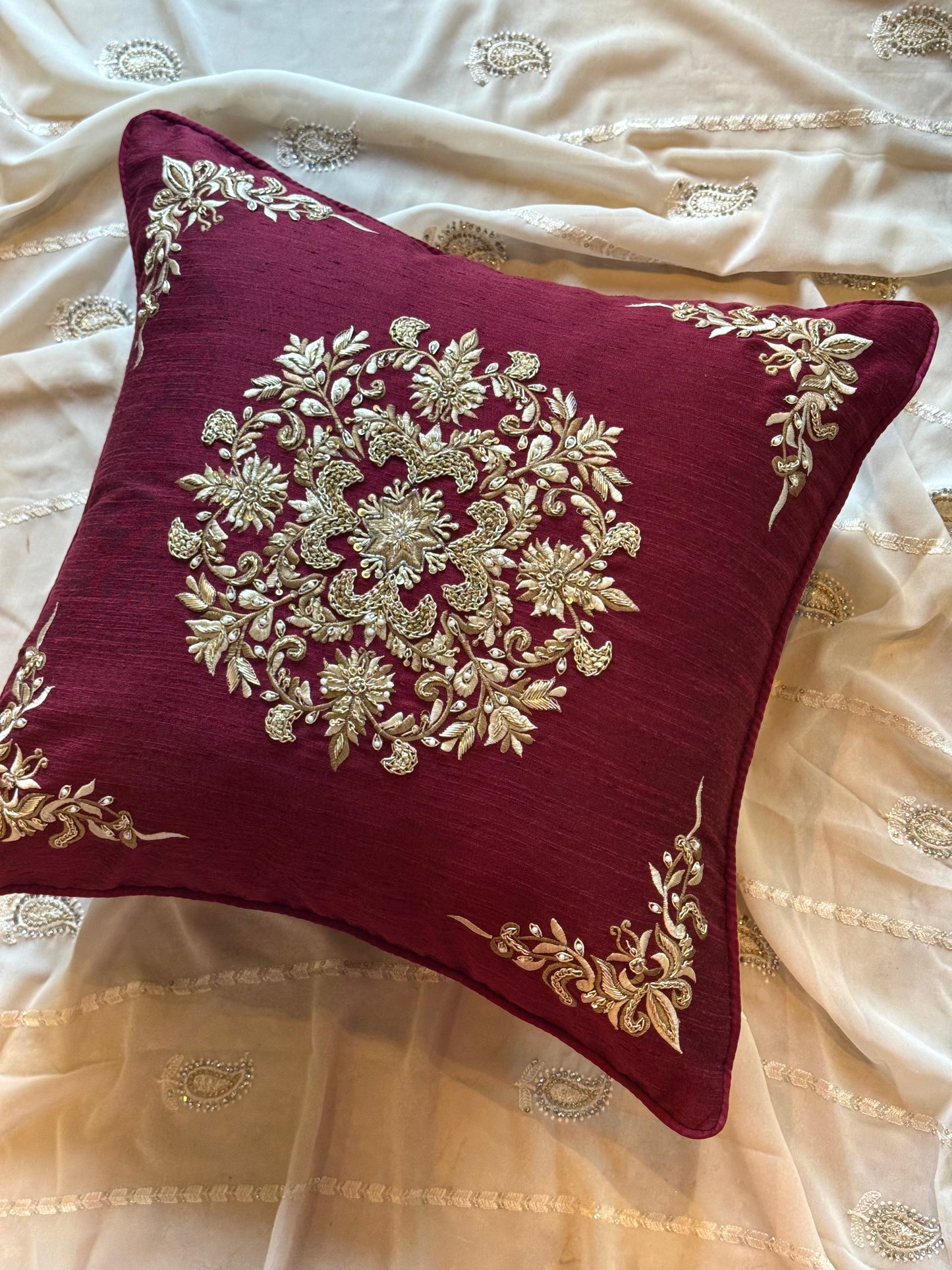 The Ruby Royale Cushion Cover