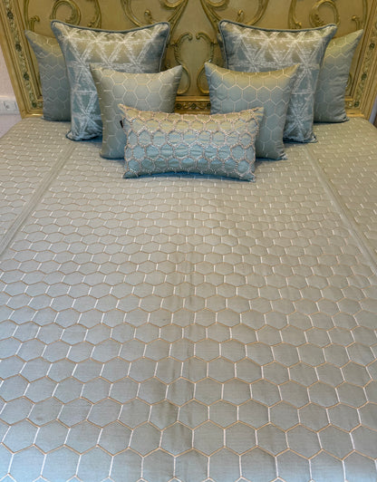 The Pastel Sage Honeycomb Bedding Set
