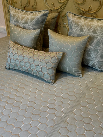 The Pastel Sage Honeycomb Bedding Set