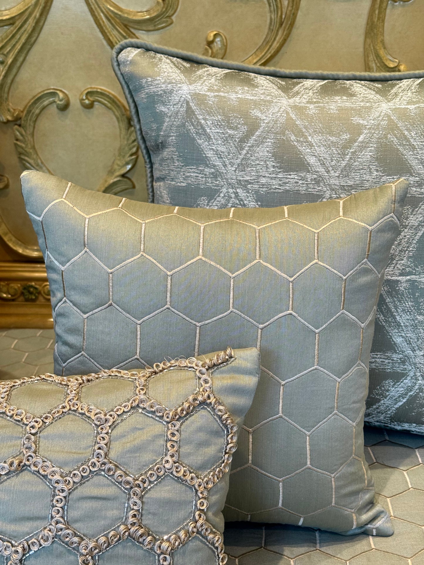 The Pastel Sage Honeycomb Bedding Set