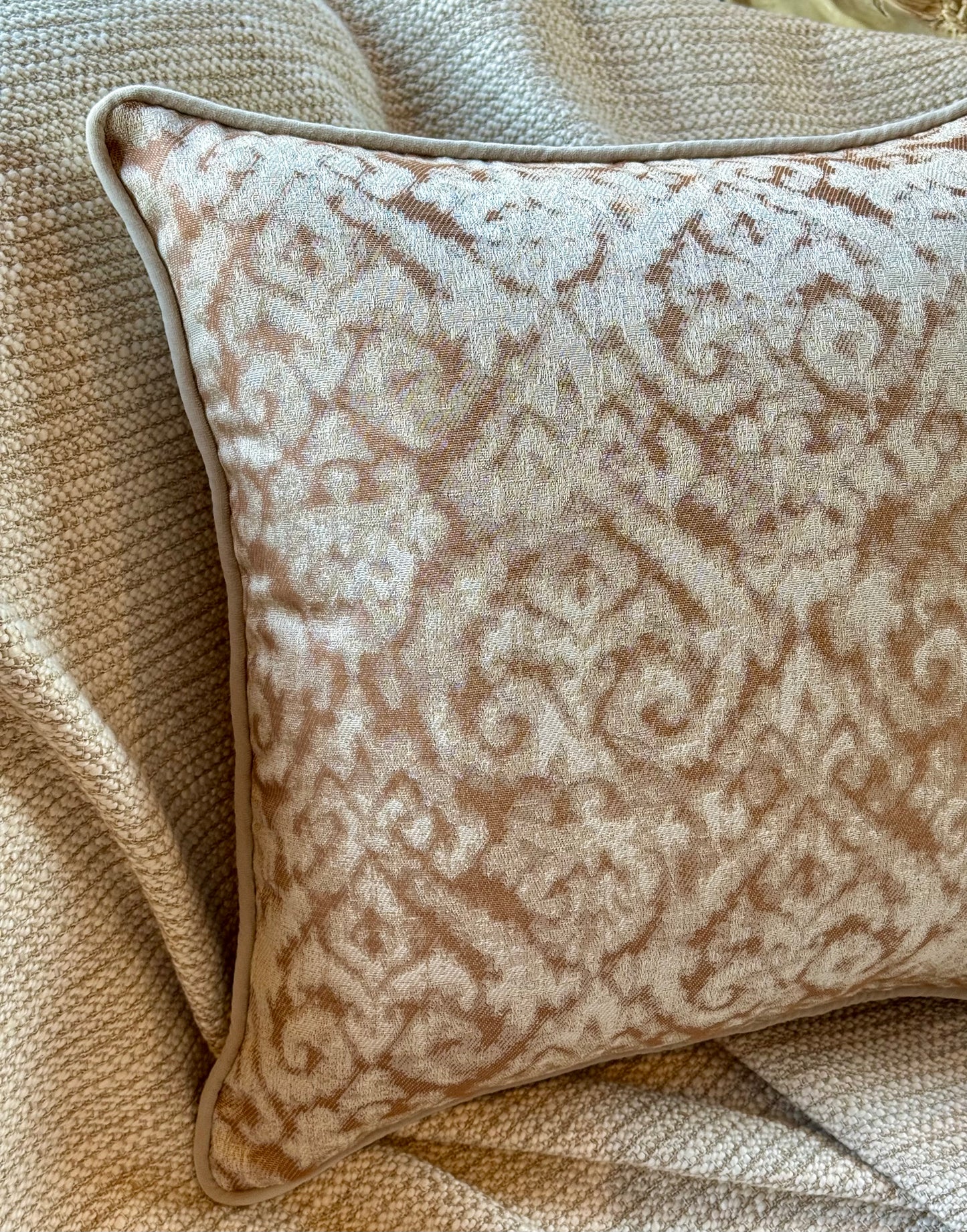 Ivory Damask Cushion Cover