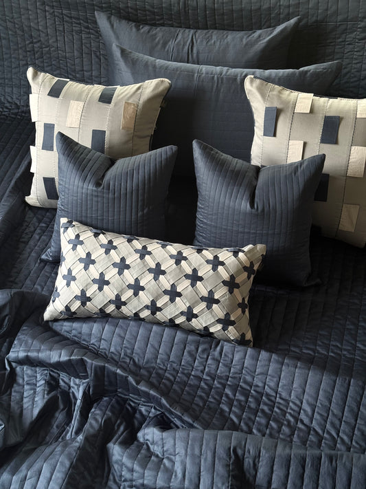 The Deep Blue Ashton Bedding Set