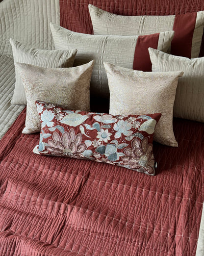 The Rust & Beige Flora Bedding Set