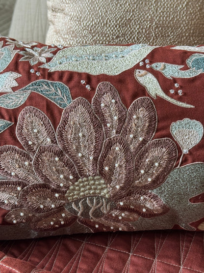 The Rust & Beige Flora Bedding Set