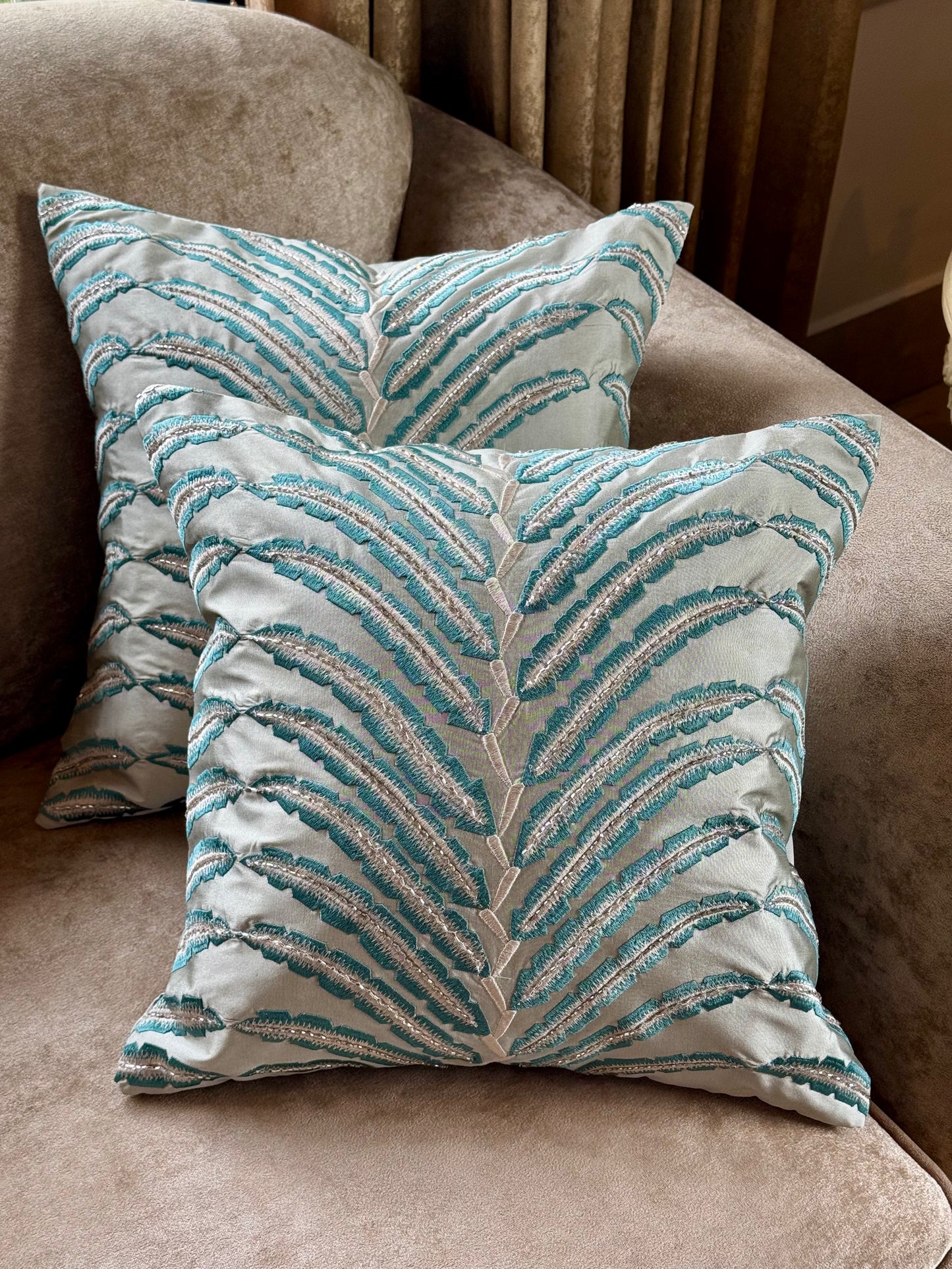 The Ocean Mist Folia Cushion Cover