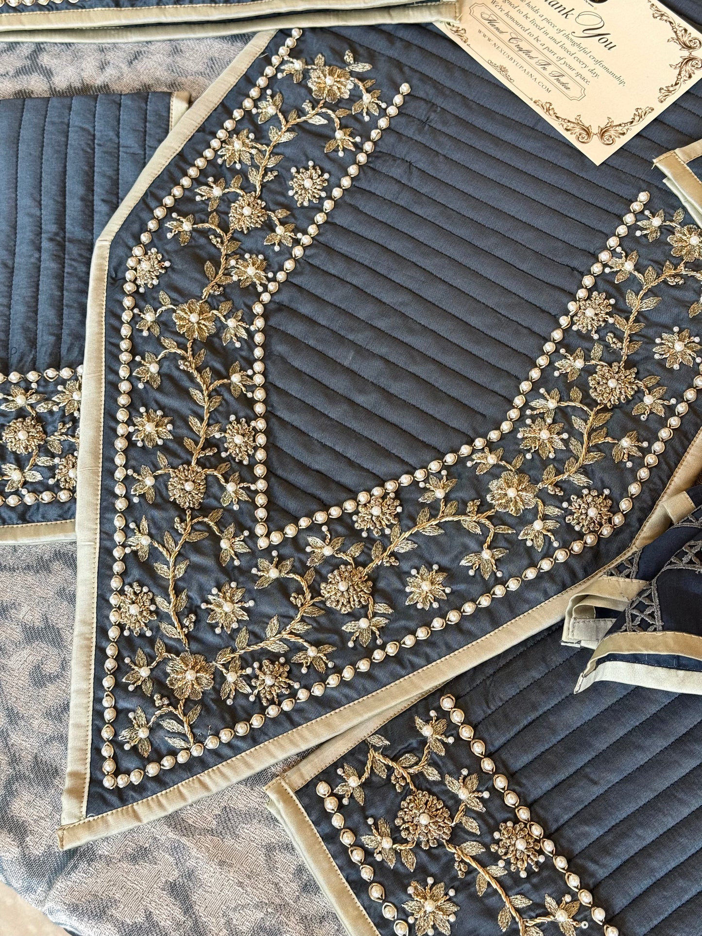 The Deep Blue Regal Weave Table Linen Set