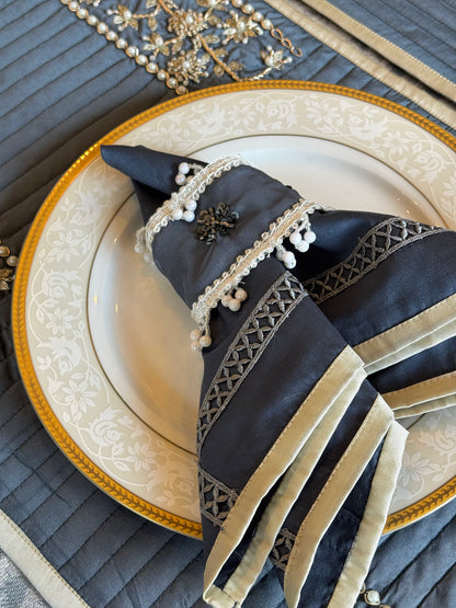 The Deep Blue Regal Weave Table Linen Set