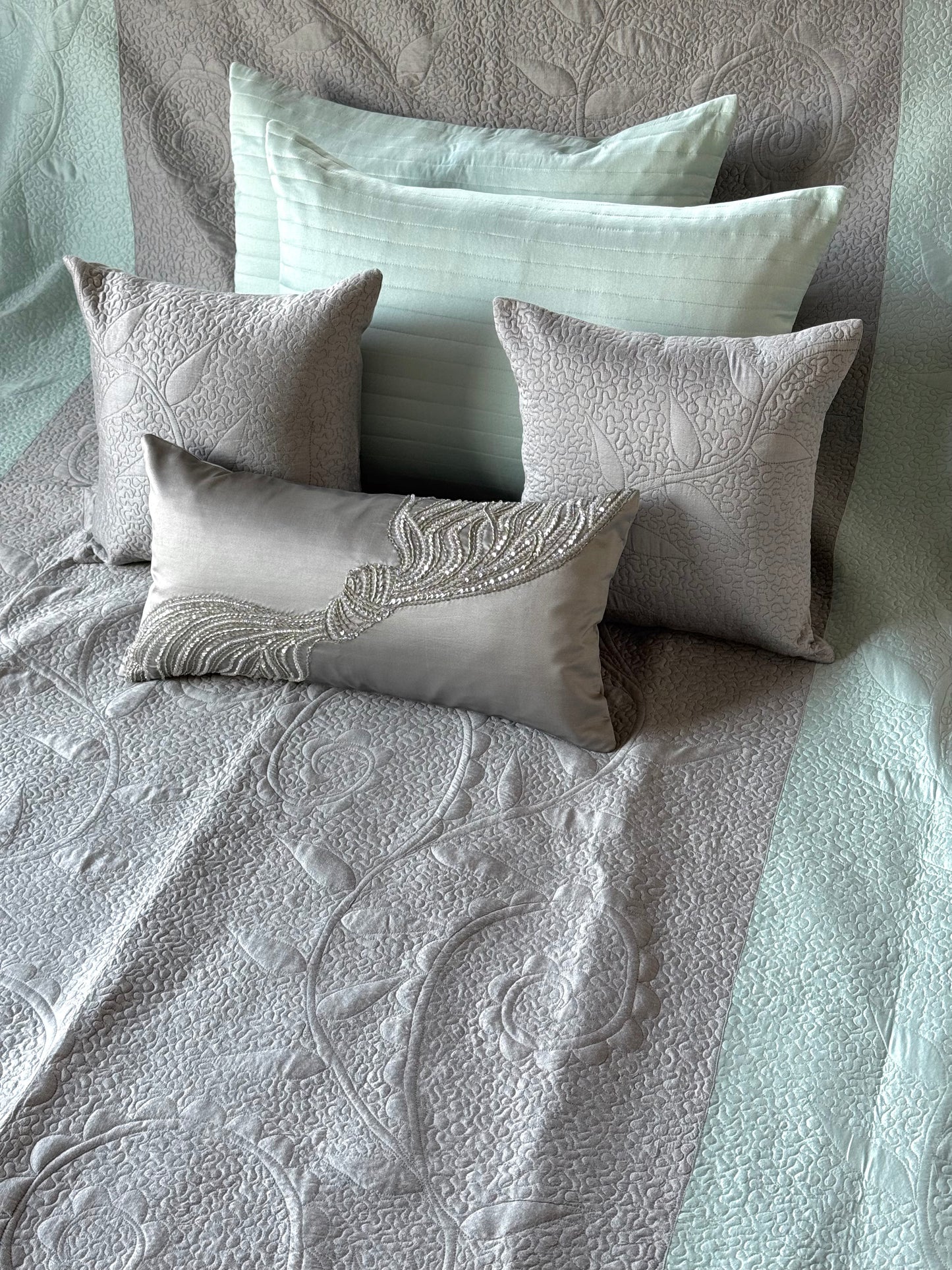 The Silver Aqua Moonlit Bedding Set